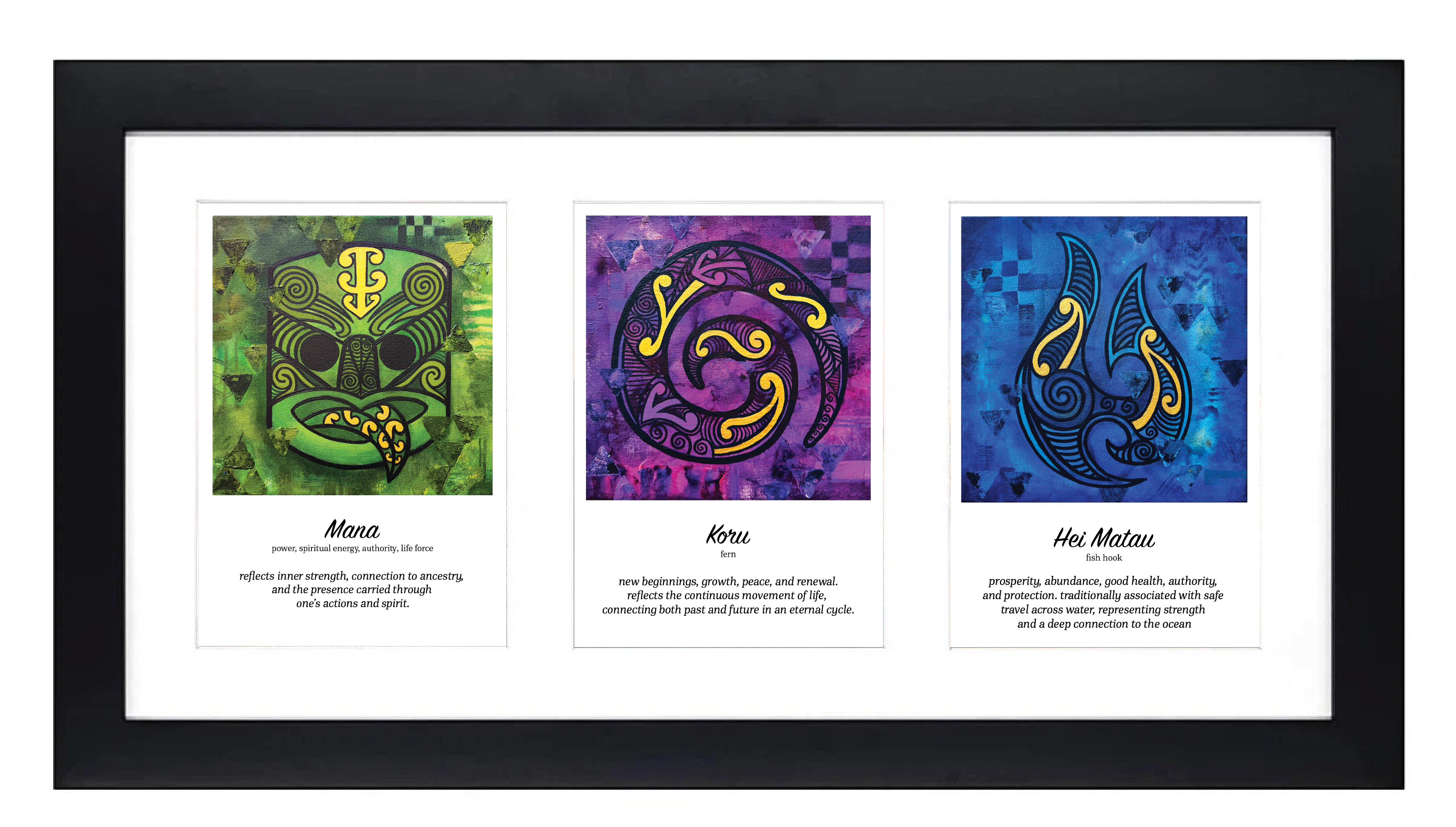 Mana, Koru & Hei Matau 3-Pack Print Set