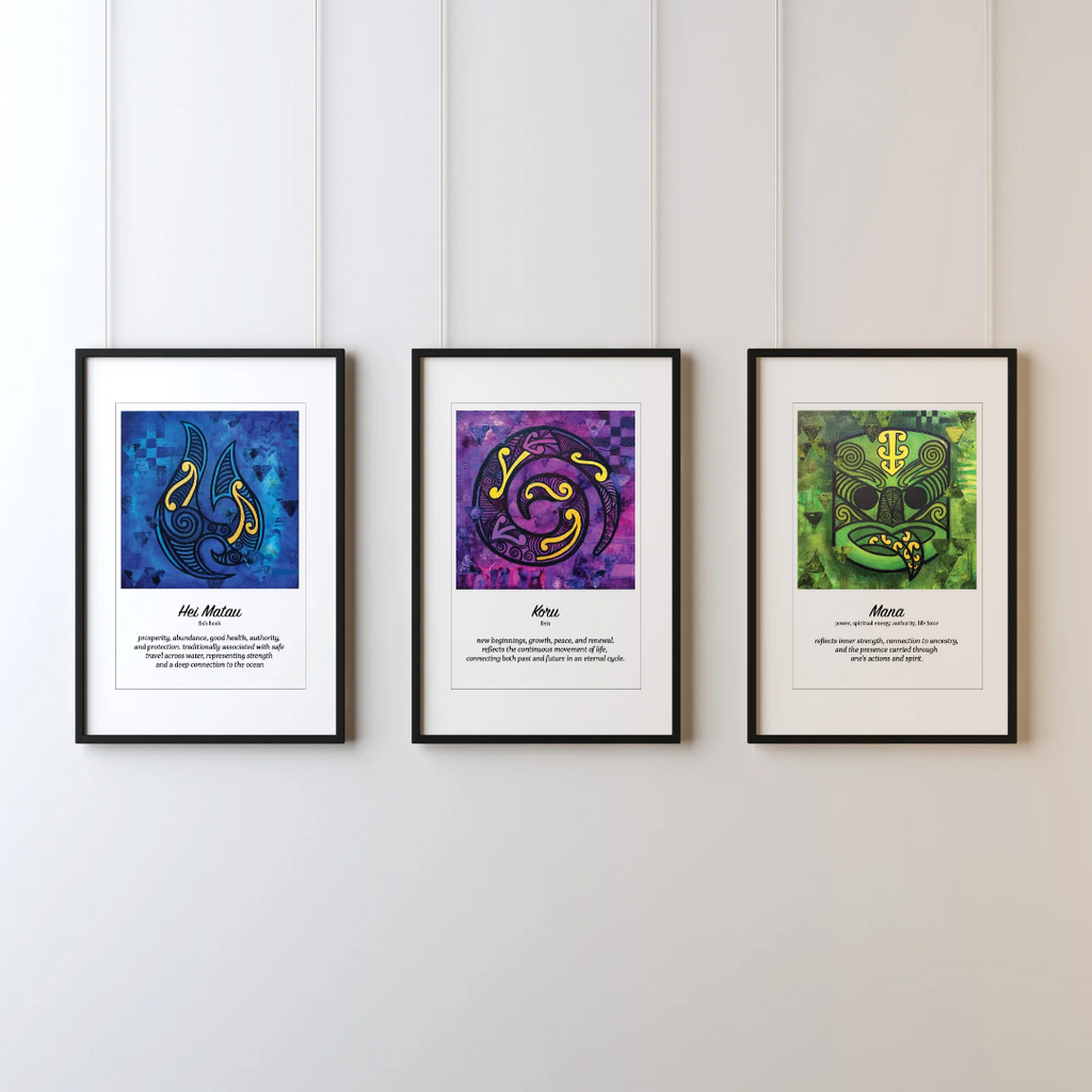 Mana, Koru & Hei Matau 3-Pack Print Set