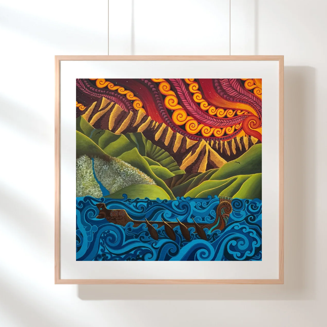 'Te Waka o te Hekenga' (New Version) Fine Art Print