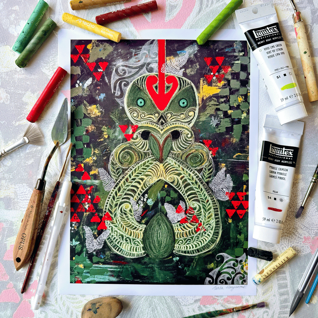 'Te Mana o te Tiki (Power of the Tiki)' Fine Art Print