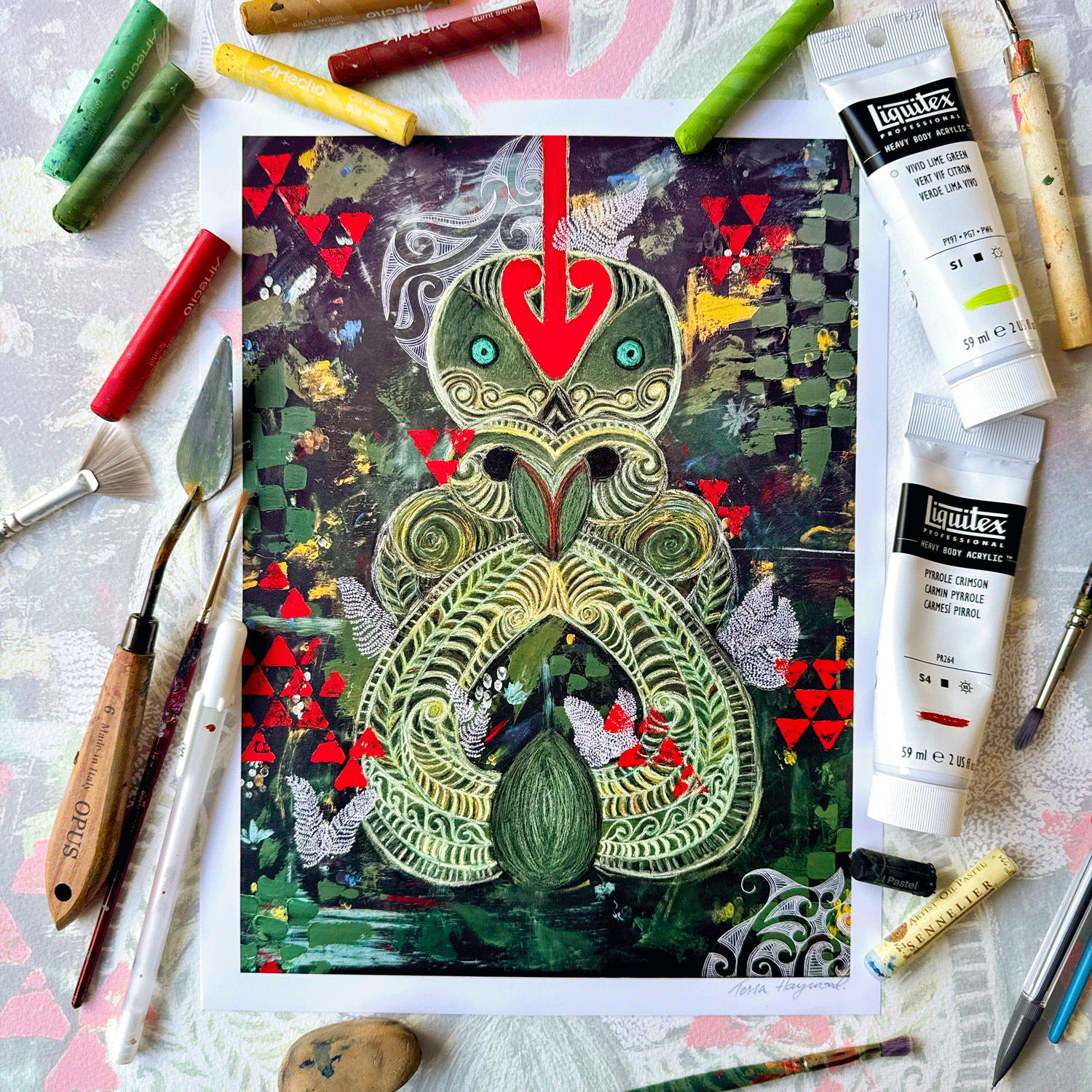 'Te Mana o te Tiki (Power of the Tiki)' Fine Art Print